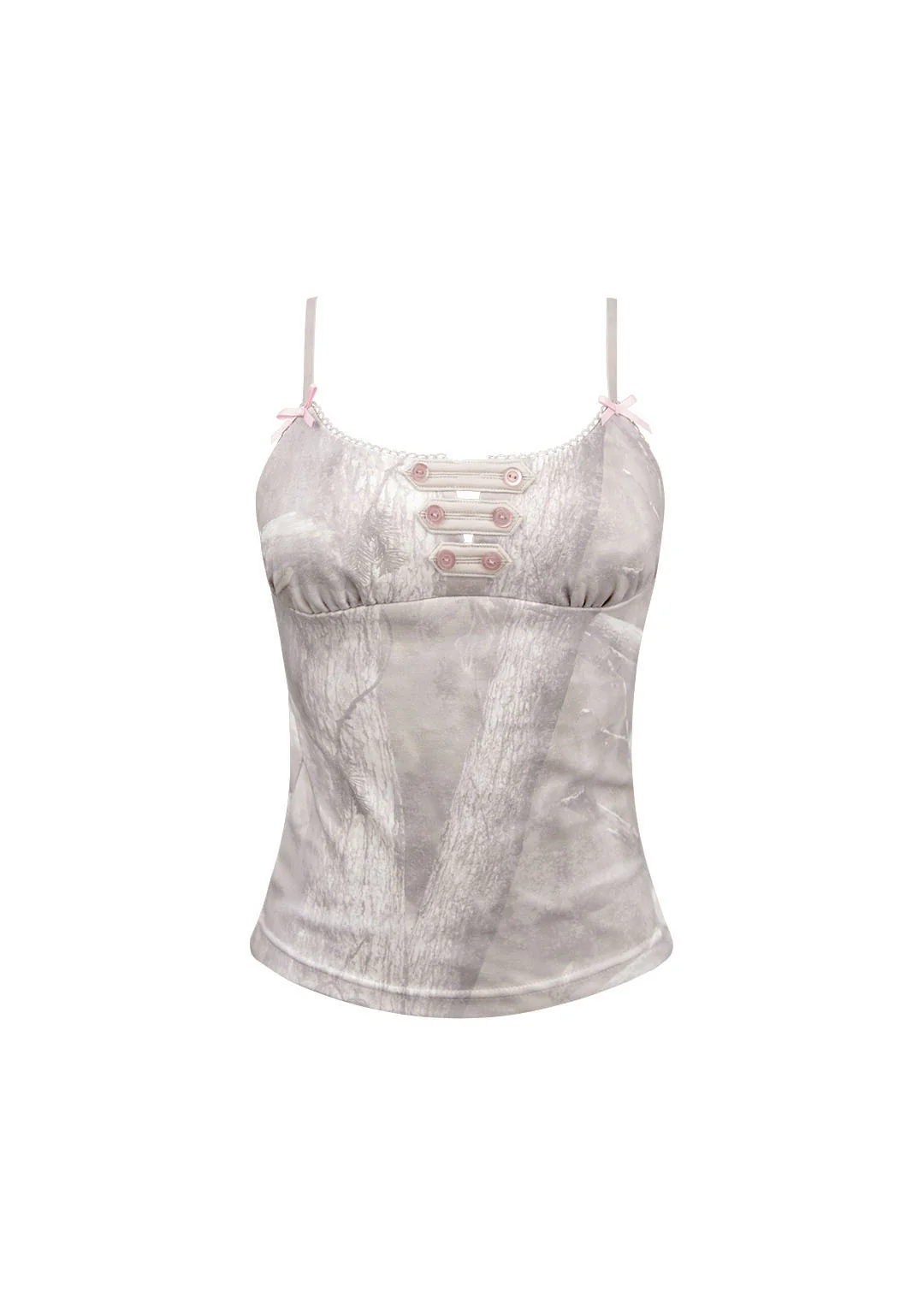 COMMAND FITTED CAMI TOP WASHED TREE CAMO