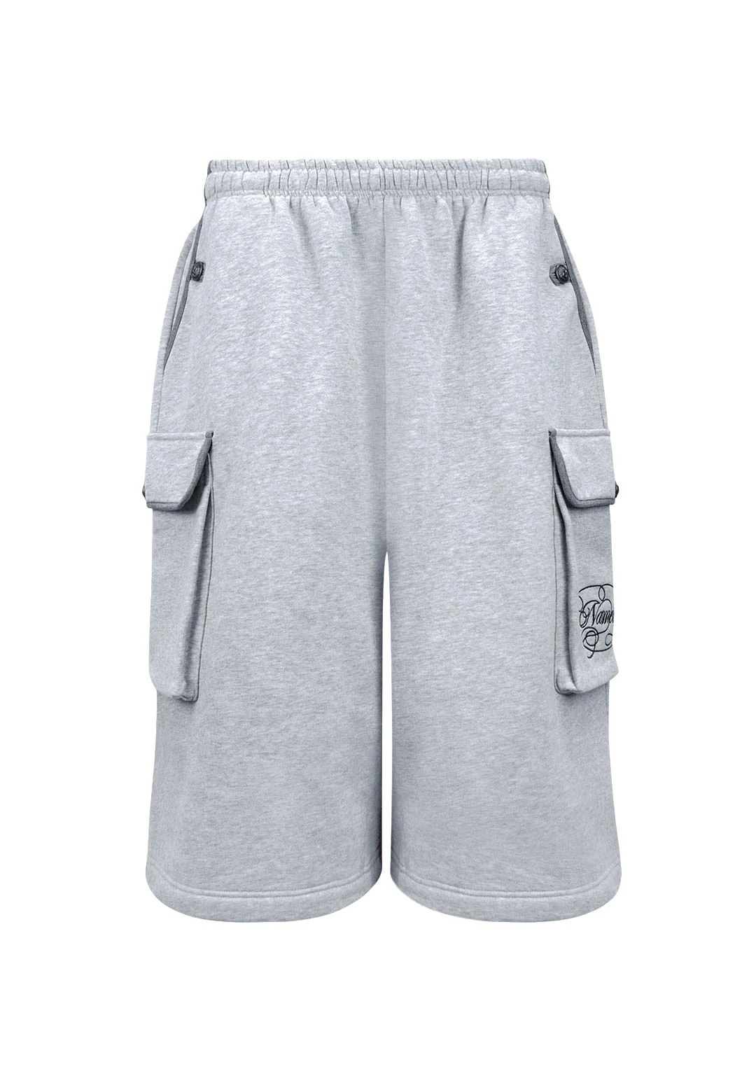 COMMAND OVERSIZED CARGO SWEATSHORTS GREY MARL