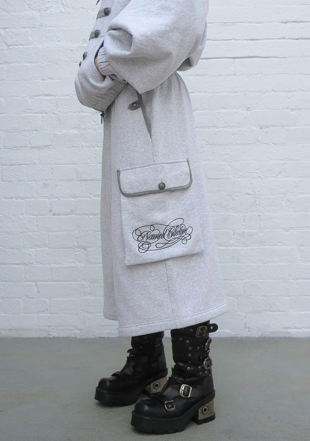 COMMAND OVERSIZED CARGO SWEATSHORTS GREY MARL - Image 4