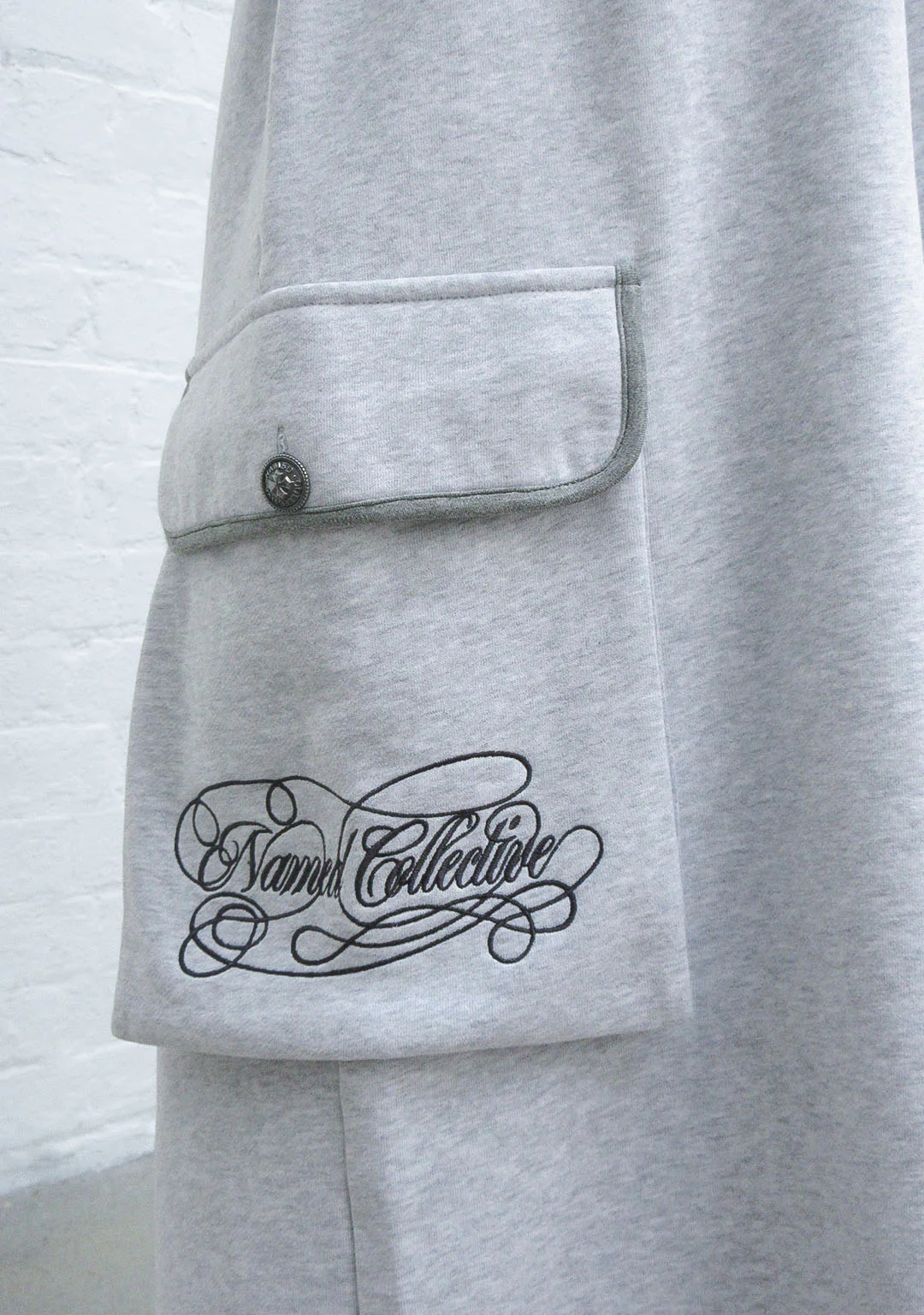 COMMAND OVERSIZED CARGO SWEATSHORTS GREY MARL - Image 5