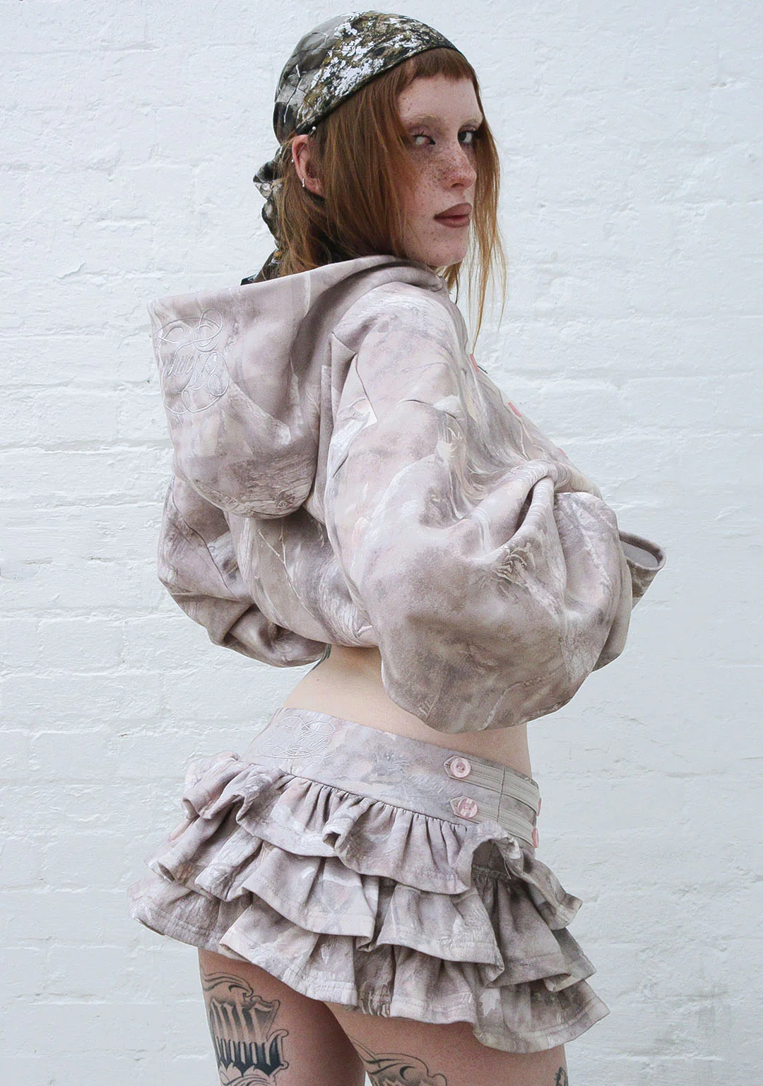 COMMAND RUFFLE MICRO SKIRT WASHED TREE CAMO - Image 8