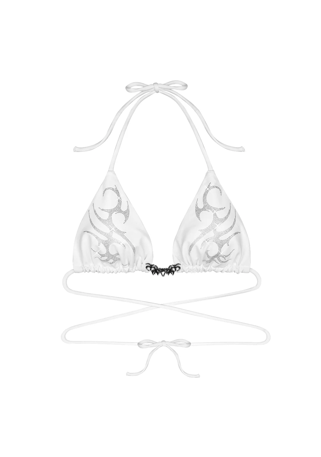 EDGE STUDDED TRIANGLE BIKINI TOP WHITE