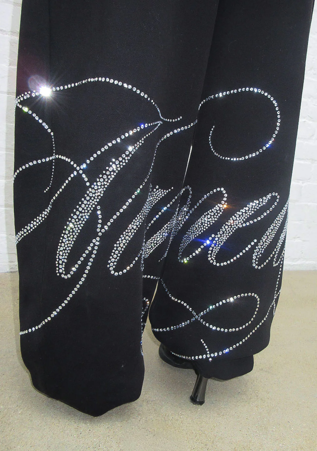 ENEMY RHINESTONE SWEATPANTS BLACK - Image 4