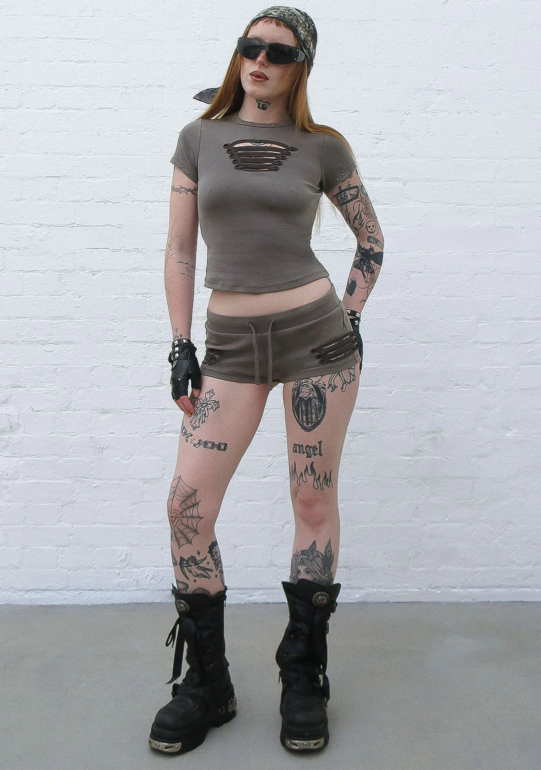ENIGMA MILITARY SCULPT BABY TEE WASHED ARMY GREEN - Image 6
