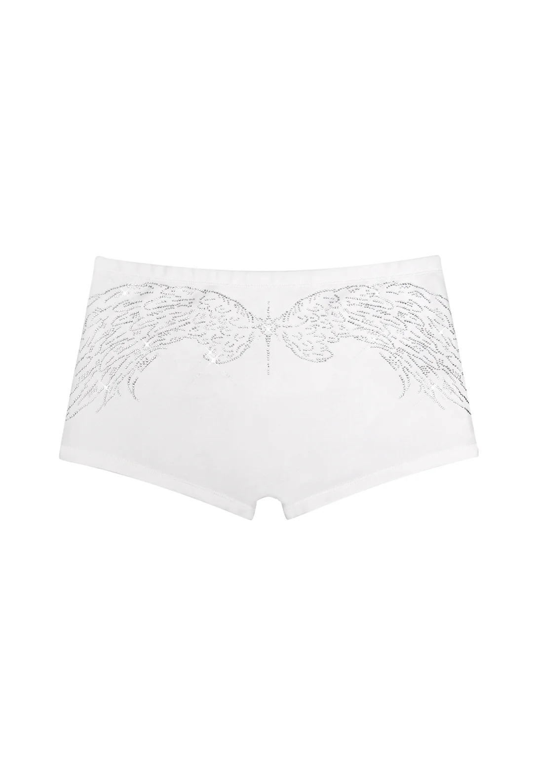 FALLEN RHINESTONE MICRO HOTPANT SHORTS WHITE