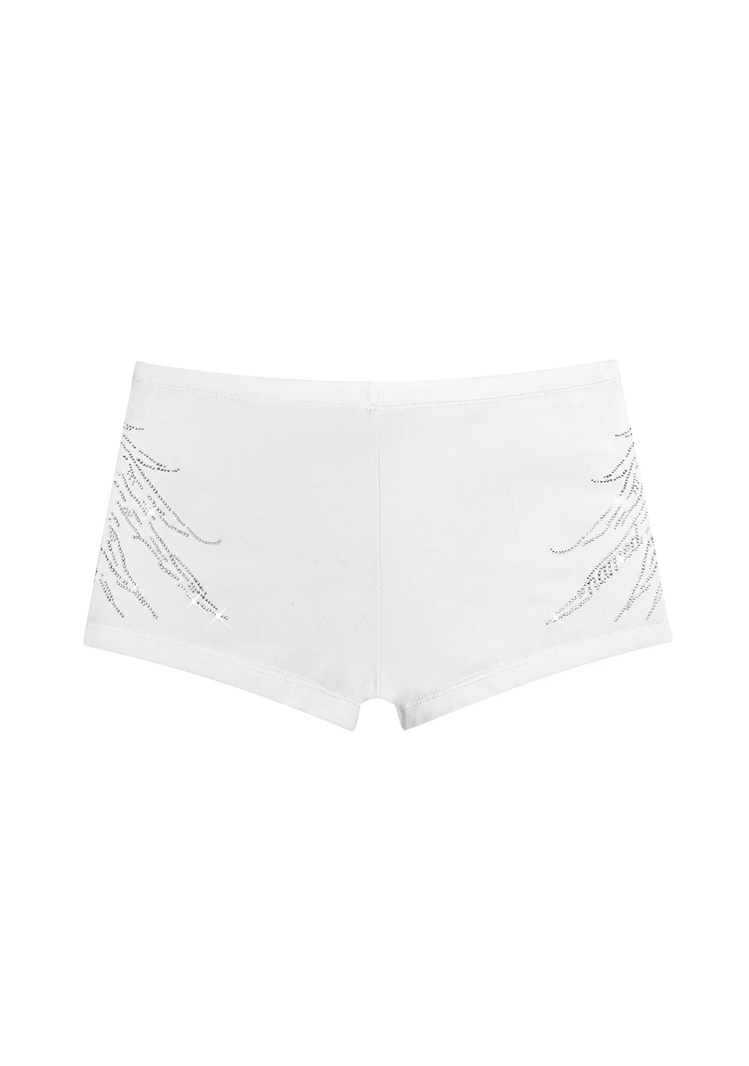 FALLEN RHINESTONE MICRO HOTPANT SHORTS WHITE - Image 10