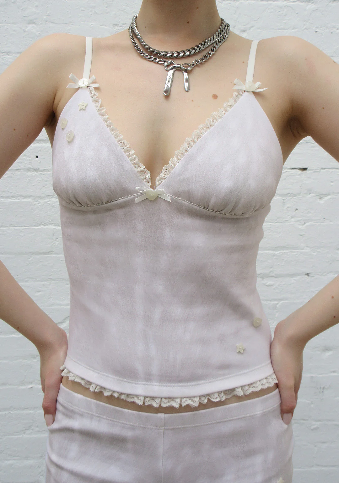 FAWN FITTED CAMI TOP OFF WHITE - Image 5