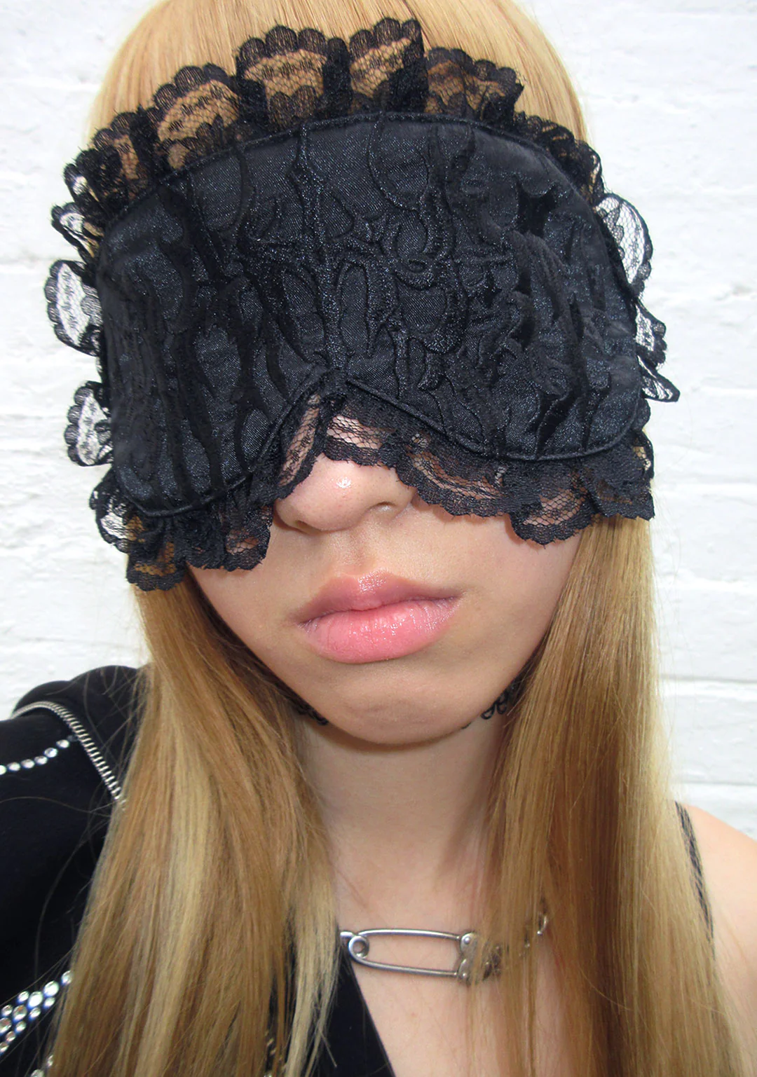 GHOST EMBROIDERED SLEEP MASK BLACK - Image 3