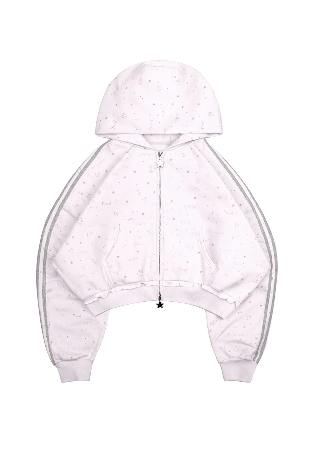 MALFUNCTION SPORTY CROP ZIP HOODIE BABY PINK - Image 10