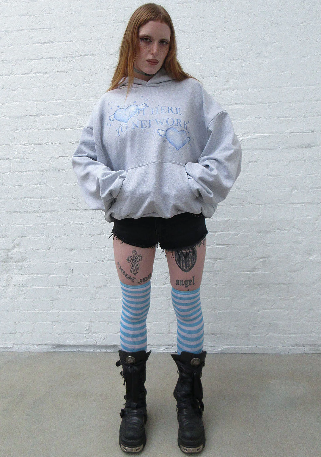 NETWORK GLITTER PULLOVER HOODIE GREY MARL - Image 2