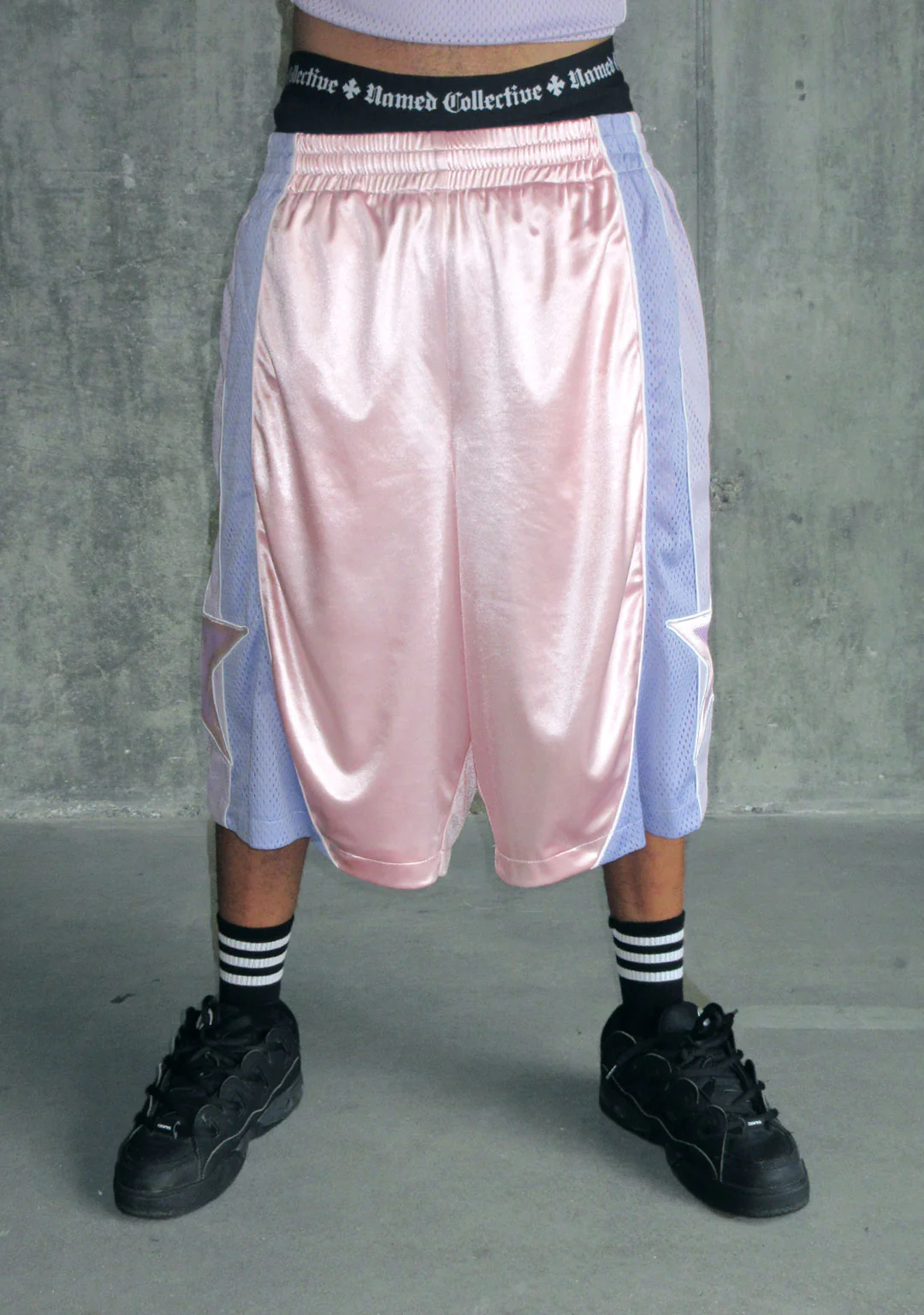 Nth ACTIVE AIRTEX MESH OVERSIZED SHORTS BABY PINK - Image 5