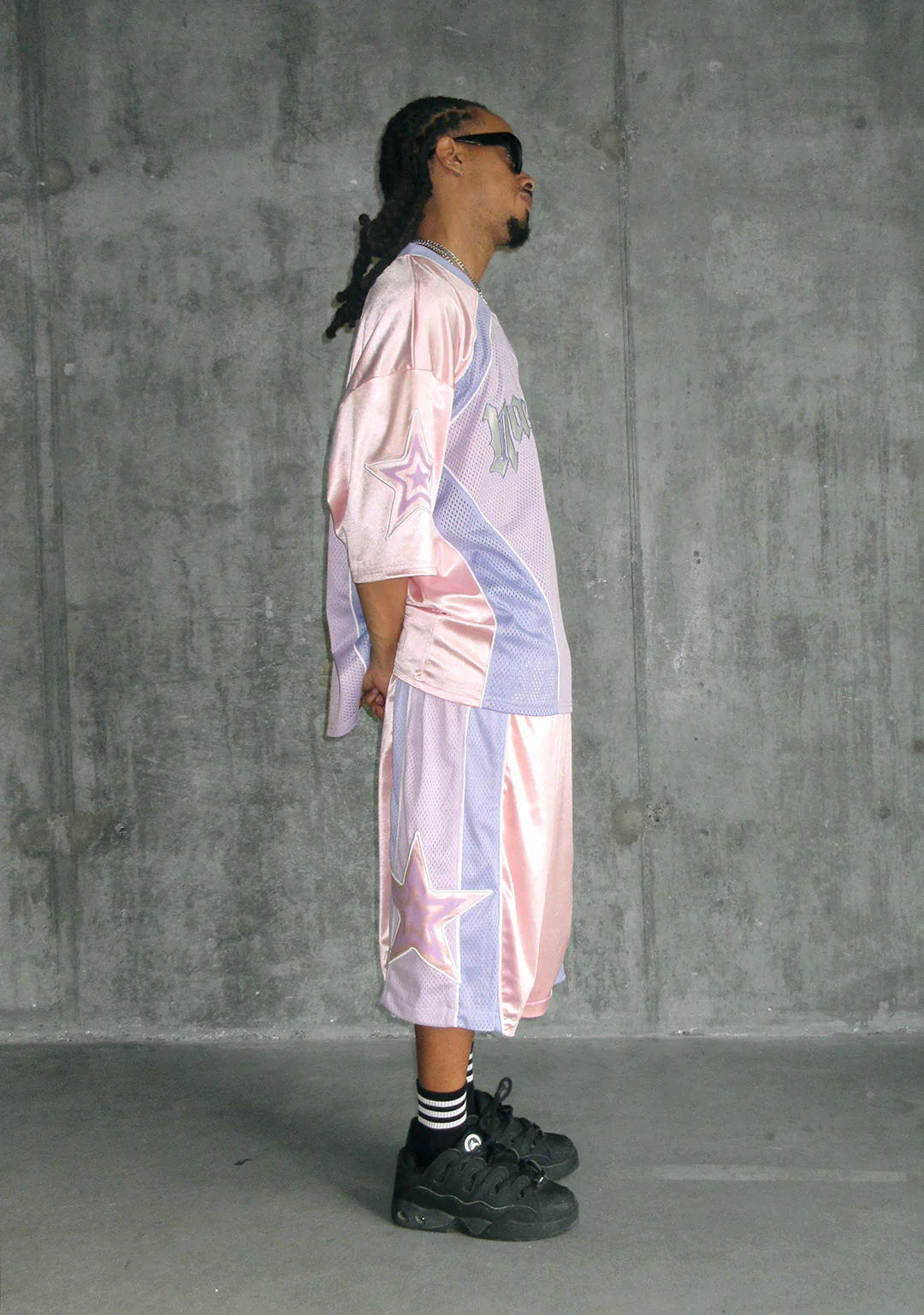 Nth ACTIVE AIRTEX MESH OVERSIZED SHORTS BABY PINK - Image 6