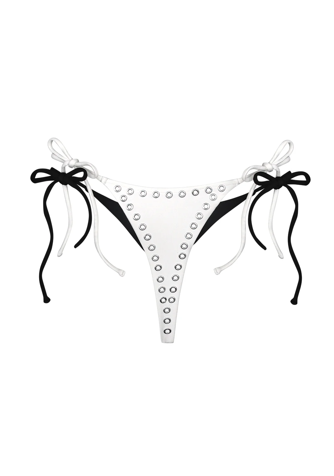SECRETS DOUBLE LAYER THONG BIKINI BOTTOMS WHITE