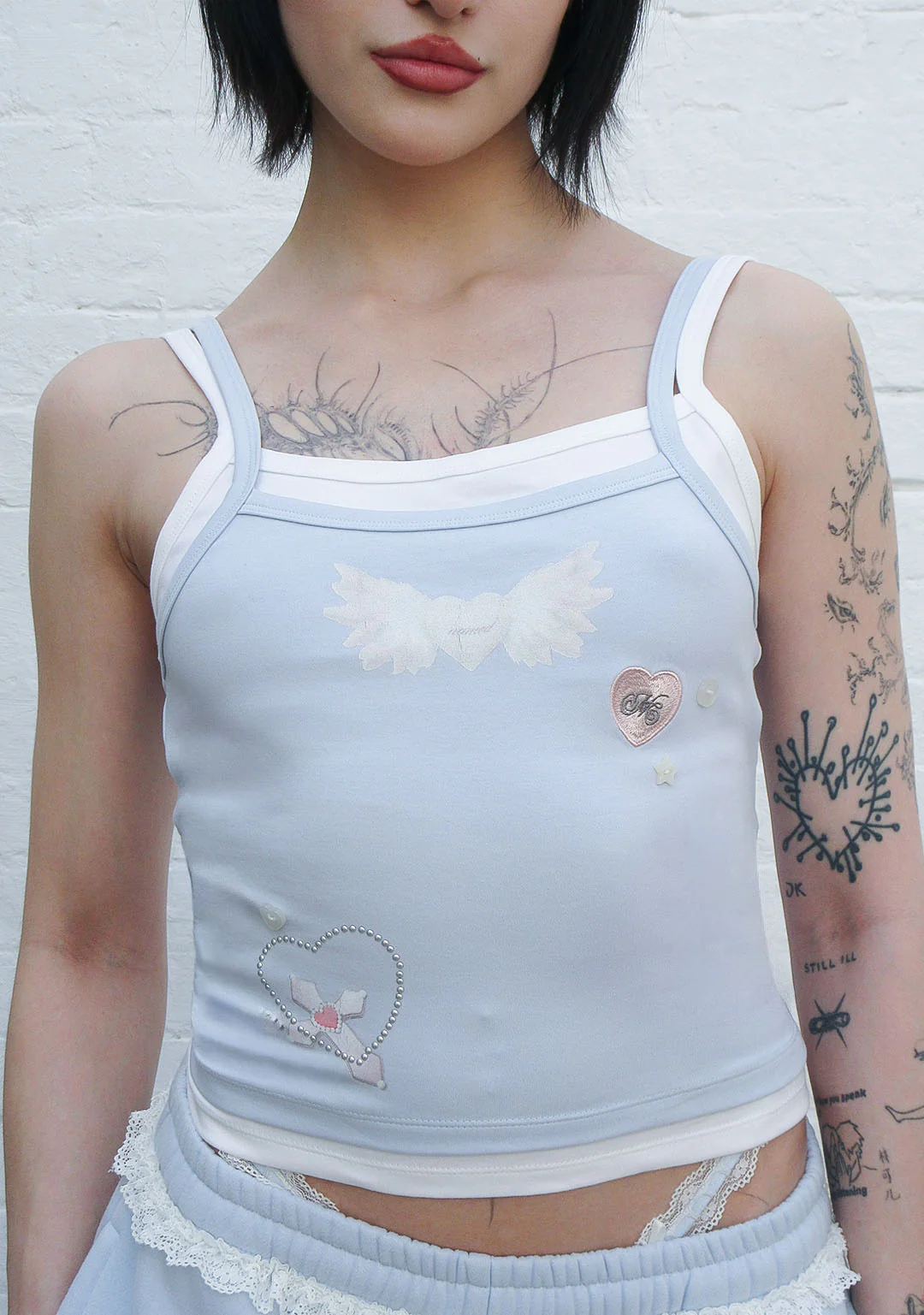 WHISPER DOUBLE LAYER CAMI TOP BABY BLUE - Image 7