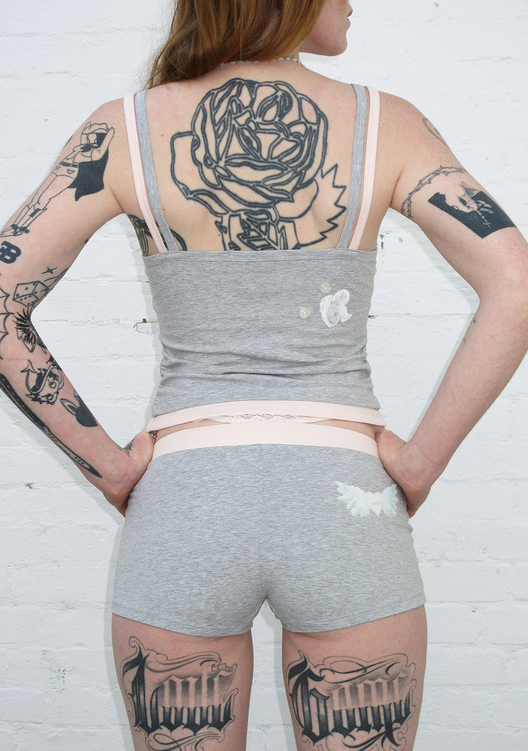 WHISPER DOUBLE LAYER CAMI TOP GREY MARL - Image 5
